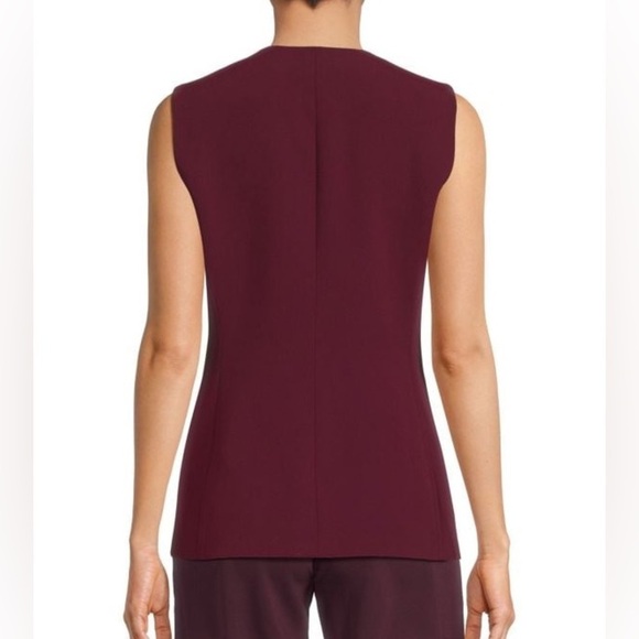 NWT Theory Women's Burgundy “Admiral” Tailored Vest - Picture 8 of 11